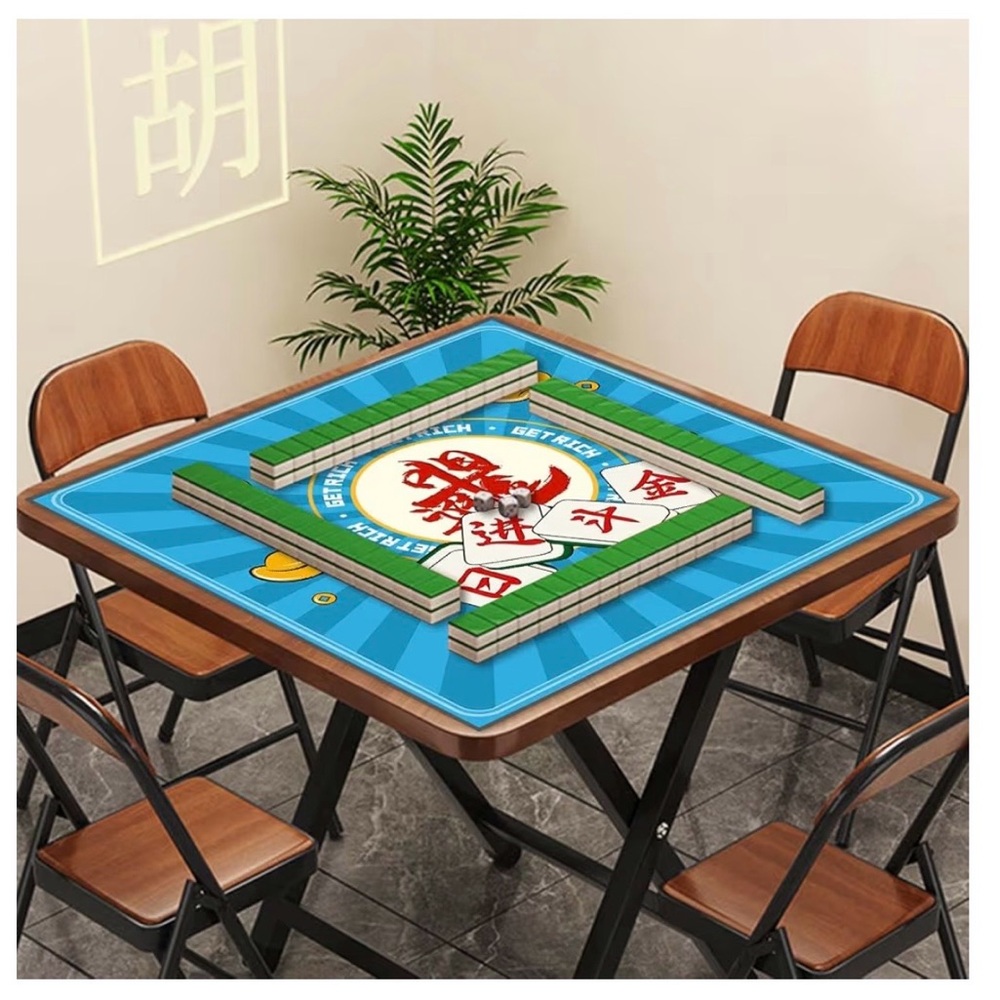 Blue Mahjong Table Top Play Mat